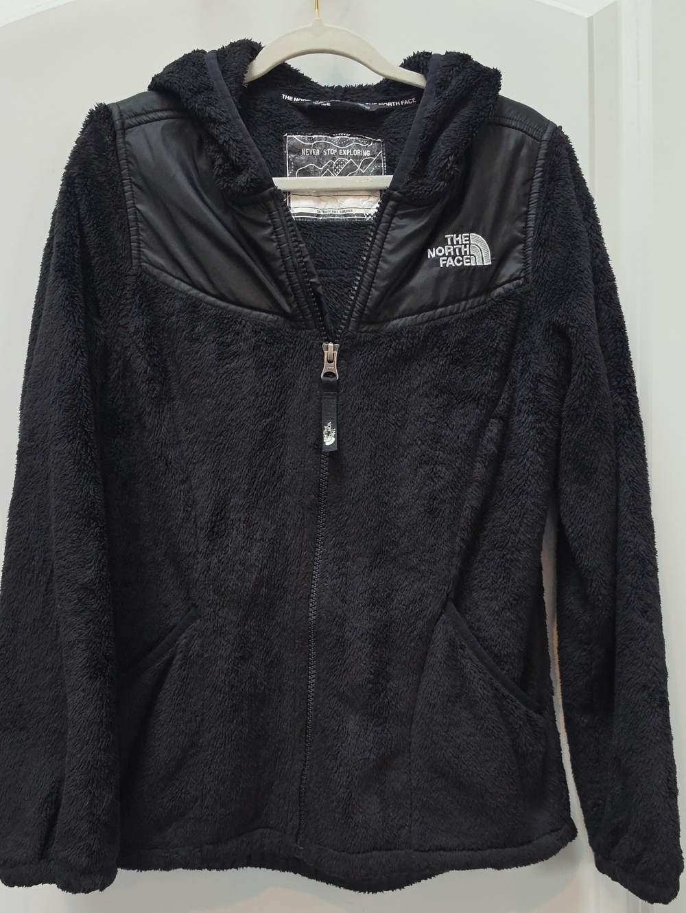 The North Face Black Teddy Fleece Hooded Jacket for Kids